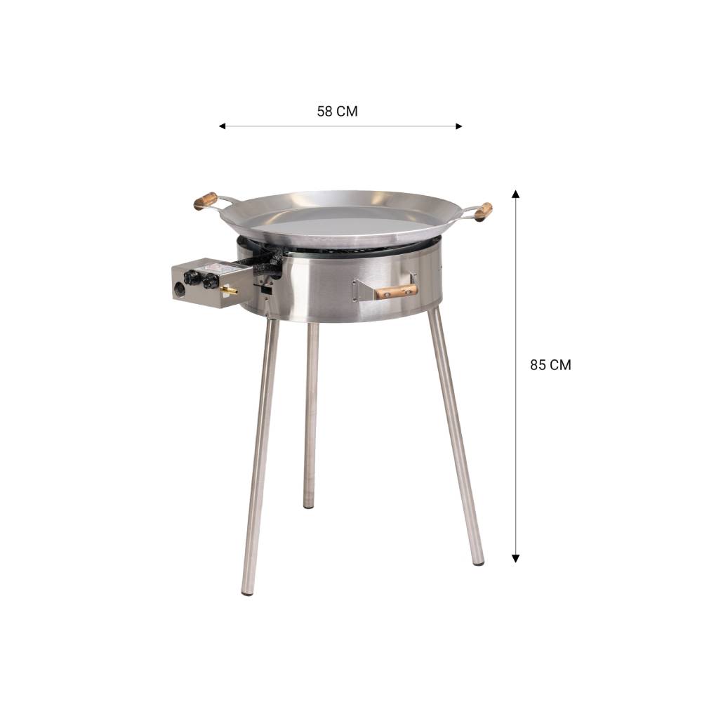 GrillSymbol stekehelle gass PRO-580 inox, ø 58 cm