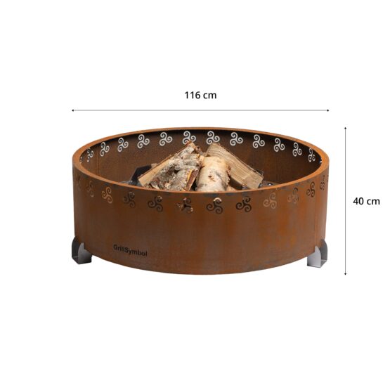 GrillSymbol cortenstål balpånne Legend ø 116 cm