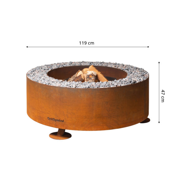 GrillSymbol cortenstål balpånne Luna ø 119 cm