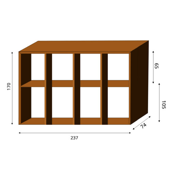 GrillSymbol Cortenstål vedstativ WALL-XL