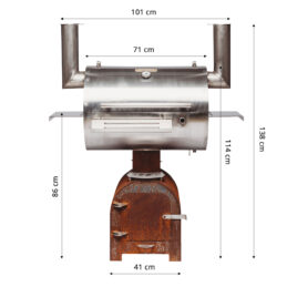 GrillSymbol BBQ røykovn med grill Smoky Beast Silver