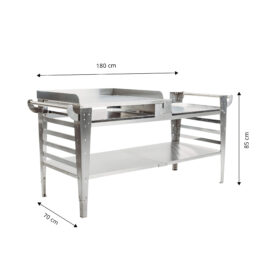 GrillSymbol stort bord Baso-inox-XL til pizzaovner