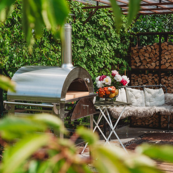 GrillSymbol pizzaovn med bord Pizzo-sett-inox