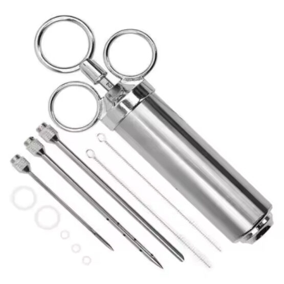 GrillSymbol kjøttinjektor + 3 nåler (ringdesign)